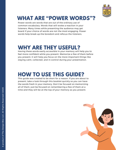 Power Words List - For Public Speaking / Presentations